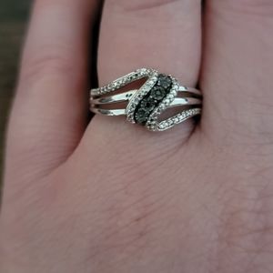 Genuine Black & White Diamond Ring
